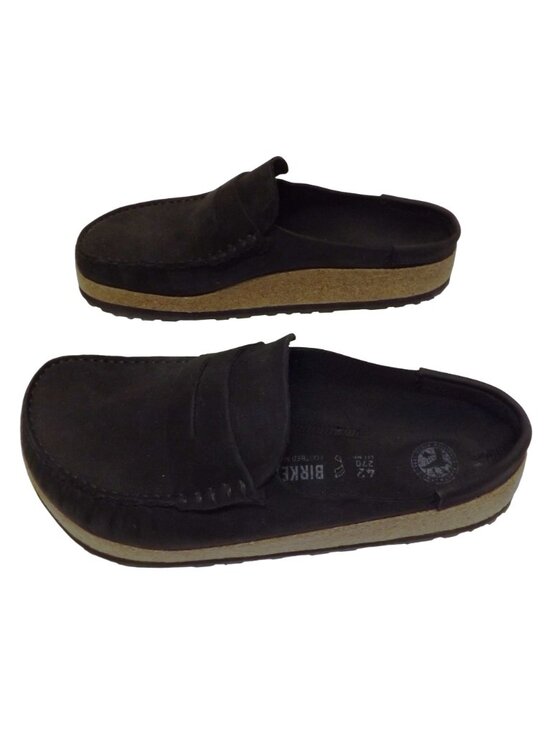 Birkenstock Mens Black Naples Suede Penny Loafers W Cork Sole Size 42 EU 9 US main image 12